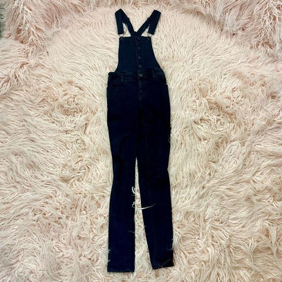 Black Denim Overalls - Picture 1 of 5
